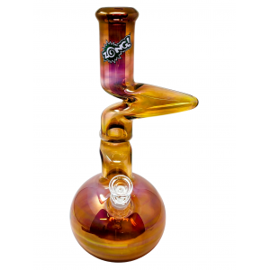 15.5" ZONG! Bubble Bottom Gold Fumed 2-King Zong Water Pipe - [ZG150-OG]