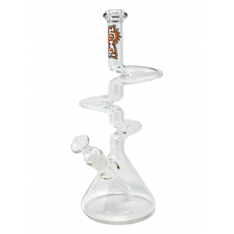 13" ZONG! MICRO CLEAR - 3 KINK BEAKER - [ZMICRO150-BK]