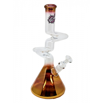 13.5" ZONG! MINI ZONG CLEAR - 2 KINK BEAKER + GOLD - [ZMINI-BKU]