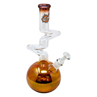13.5" ZONG! MINI ZONG CLEAR - 2 KINK BUBBLE + GOLD - [ZMINI-OGU]
