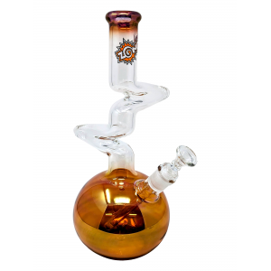 13.5" ZONG! Gold Bubble Base 2-Kink Zong Water Pipe - [ZMINI-OGU]