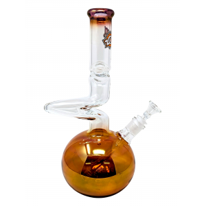 13.5" ZONG! Gold Bubble Base 2-Kink Zong Water Pipe - [ZMINI-OGU]