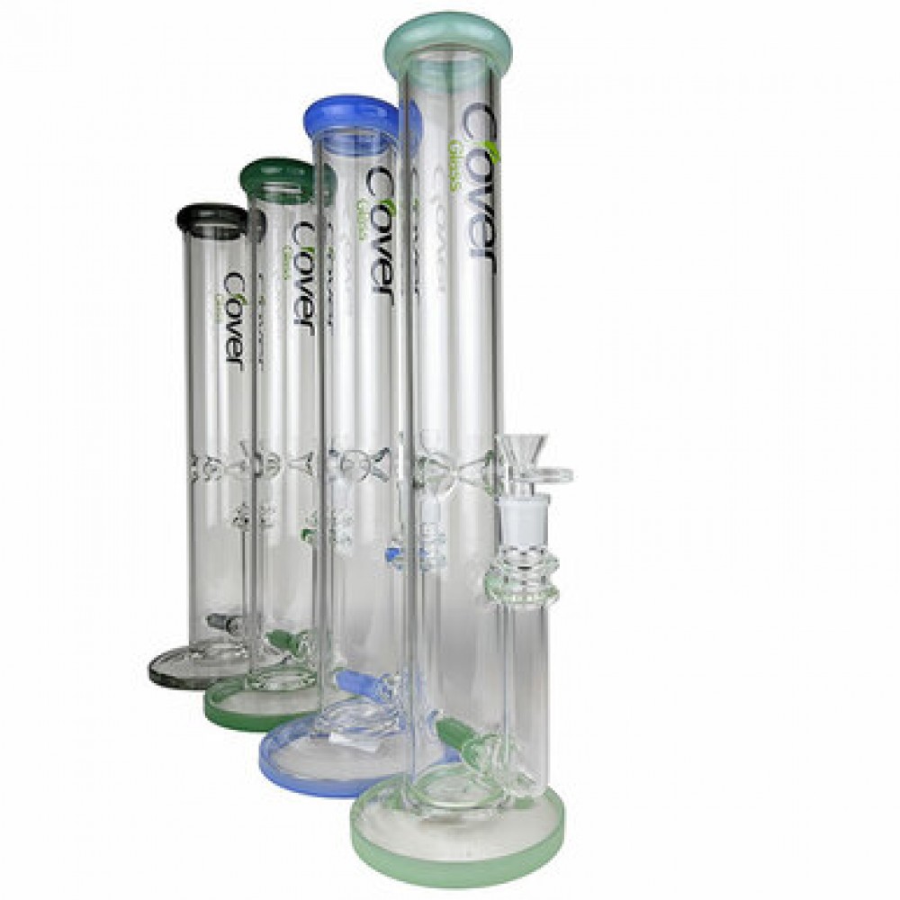 Clover Glass - 16" ColorT Inline Perc Straight BigR Water Pipe 14MM Female [WPA-261]