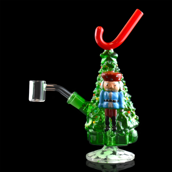 8" Christmas Tree Nutcracker Theme Water Pipe - Glow in the Dark [GP5172]
