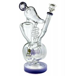 13.5" Lookah Spiral With 2 Drum Perc Recycler Water Pipe - [WPC774]