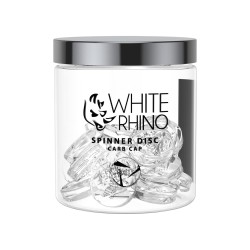 White Rhino Glass Carb Cap Spinner Disc - (Display of 15)