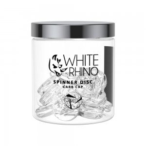 White Rhino Glass Carb Cap Spinner Disc - (Display of 15)