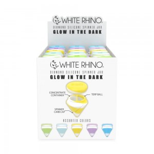 White Rhino Diamond Spinner Silicone Jar - (Display of 45)