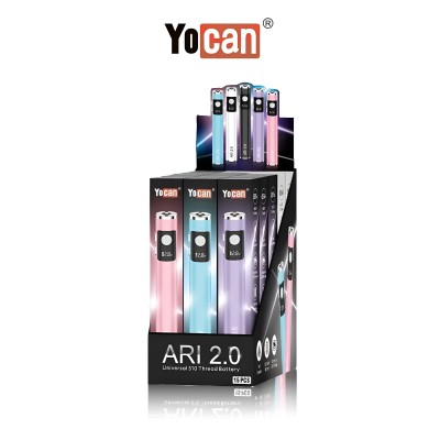 Yocan ARI 2.0 Vape Battery - Assorted Colors - 15ct Display Pack 