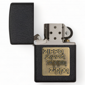 Zippo - Black Crackle Gold Zippo Logo [362]