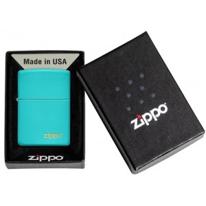 Zippo - Classic Flat Turquoise Zippo Logo [49454ZL]