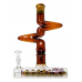 15.5" ZONG! Gold Fumed 3-Kink Zong with 9.5" Inline Barrel Perc 2-In-1 Bubbler & Water Pipe - [ZUBC50-U]
