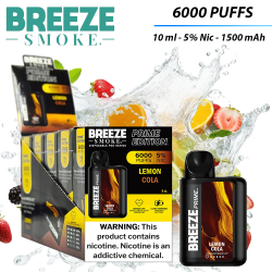 Breeze Prime Edition 5% Disposable 6K Puffs - 5ct Display**