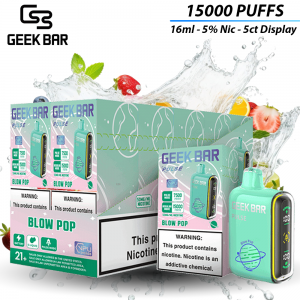 Geek Bar Pulse 16ML 15000 Puffs Disposable w/ Battery & E-Liquid Full Screen - 5ct Display*