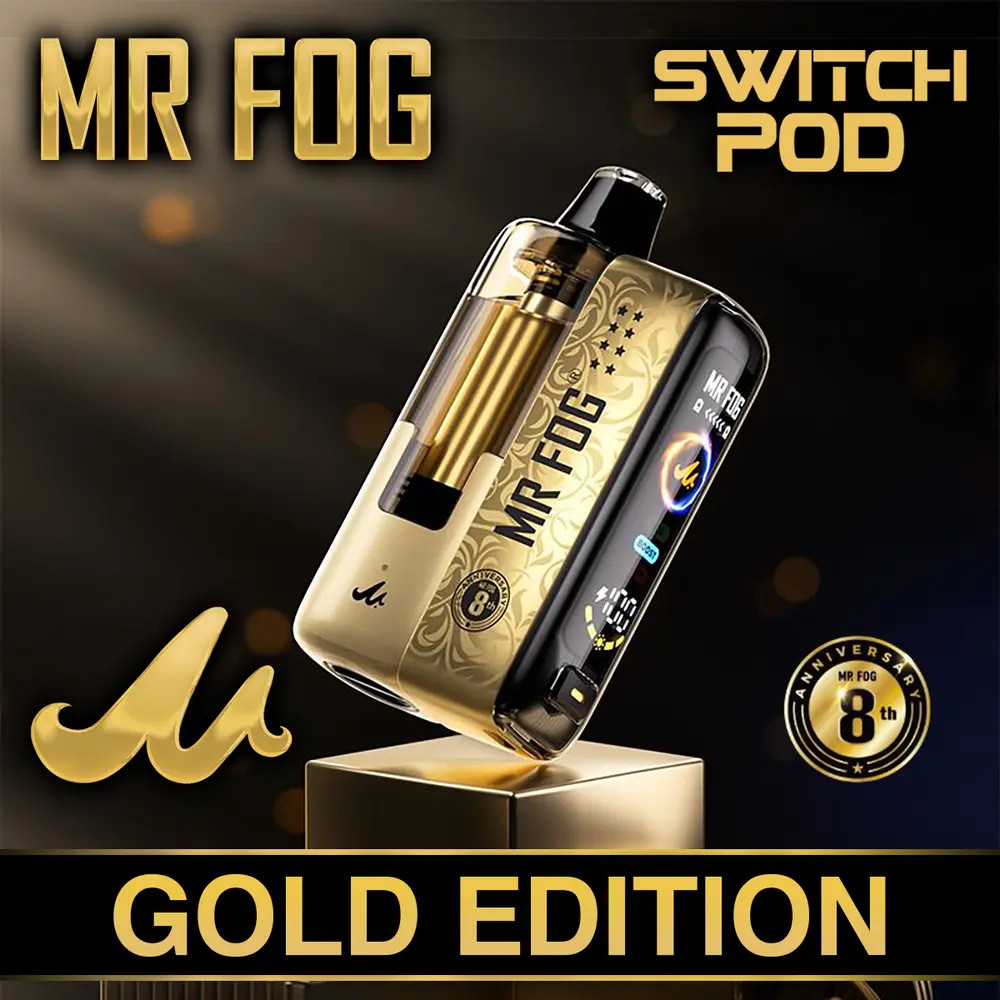 Mr Fog Switch 45000 puffs disposable vape gold edition 5ct display