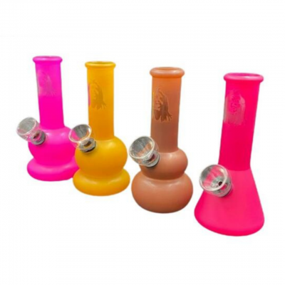 5'' Mini Assorted Sand Blasted Full Color Beaker Water Pipe - [XWP5B]