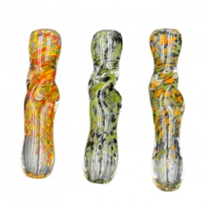 3" Assorted Colors Mix Frit Twisted Body Art Chillum Hand Pipes (Pack of 2) [RKP191] 