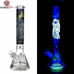 Chill Glass -17" 7MM Thick Glow In Dark Art Work Beakers Water Pipe [JLA-GITD17] 