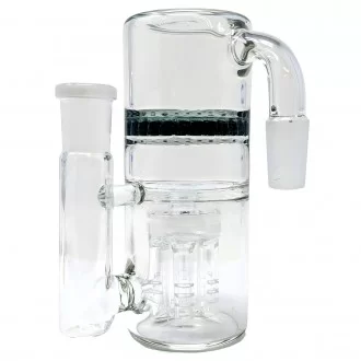 14mm Double Dynamite-Honeycomb & Tree Perc Ash Catcher 90 Angle [ACH-002-90]
