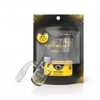 Honeybee Herb 14mm Male - Whirlwind Quartz Banger - 90° Black Line