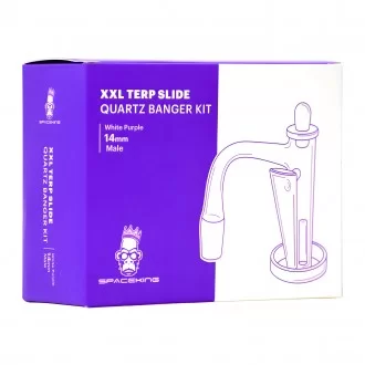 Space King - 14mm Male 90° XXL Terp Slide Quartz Banger Kit - White Purple