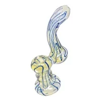 6.5" Gold Fumed Rim Art Donut Bubbler - [BK248]