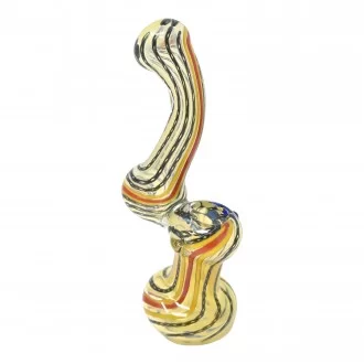 6.5" Gold Fumed Rasta Rope Bubbler Hand Pipe - [BK252]