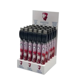 Twist 1100 mAh Adjustable Voltage Battery W/ Charger 30-Pk Display [1100mah]