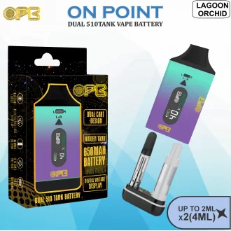 On Point Dual Cart 510 Tank Vape Battery 650mAh - Mix Colors - 6ct Display