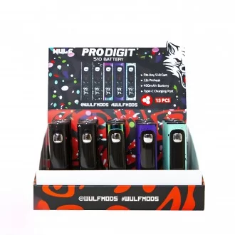 Wulf Mods Pro Digit 510 Thread Vape Battery - Assorted - 15ct display