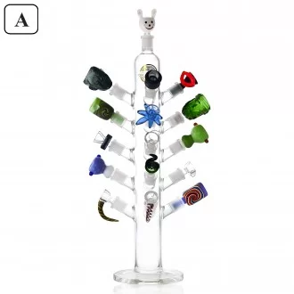 On Point Glass - Deluxe Glass Bowl Stand with Assorted Artisan Bowls (16ct Display) 