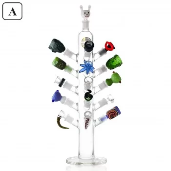 On Point Glass - Deluxe Glass Bowl Stand with Assorted Artisan Bowls (16ct Display) 