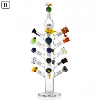 On Point Glass - Deluxe Glass Bowl Stand with Assorted Artisan Bowls (16ct Display) 