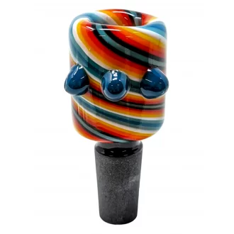 14MM Assorted Color Twisted Line & Marble Art Bowl - [PA03-14]