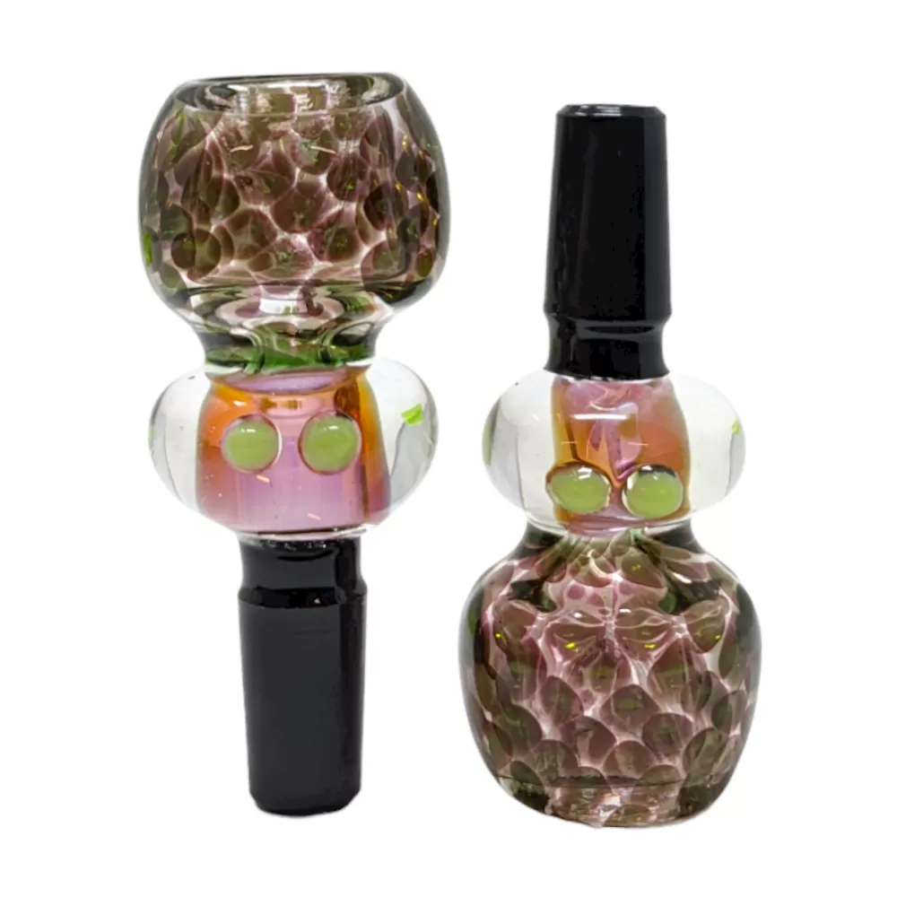 14mm Gold Fumed Art Honeycomb With Black Tube Joint Bowl (Pack of 2) [SG3233]