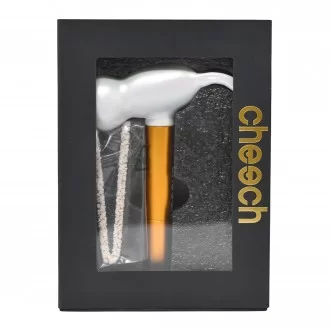 Cheech - Glass Metal Hammer Hand Pipe - Gold [YD-3020]