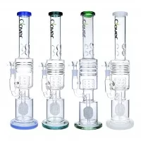 Clover Glass - 19" Multi Chamber Apple Perc Straight Water Pipe - [WPA-272]