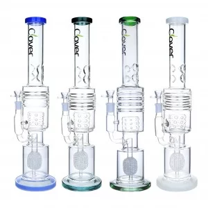 Clover Glass - 19" Multi Chamber Apple Perc Straight Water Pipe - [WPA-272]