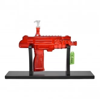 Clover Glass - 10" Heavy Hitter Machine Gun Water Pipe with Stand