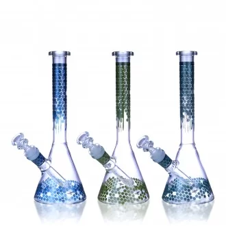 Clover Glass - 10" Honeycomb Art Beaker Water Pipe