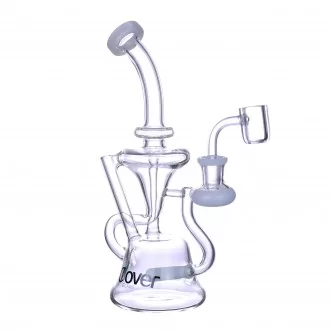 Clover Glass - 8.5" Funnel Style Inline Perc Recycler Water Pipe - [WPE-439]