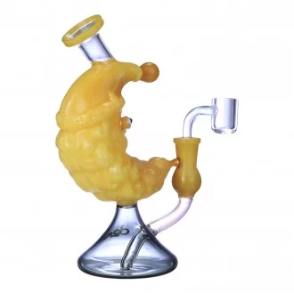 Clover Glass - 7.5" Crescent Santa Beaker Base Dab Rig - [WPE-912]