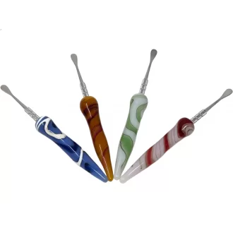  Swirl Art Glass Handle Metal Dabber [DSDAB0001] 