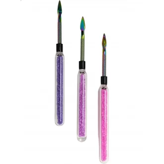 Glow In Dark Frit Fill Handle Anodized Metal Dabber - Pointer [DSDAB0003] 