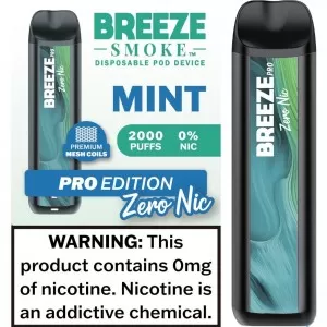 Breeze Smoke Pro Edition 6ml 2000 PF Zero Nicotine Disposable - 10ct Display*
