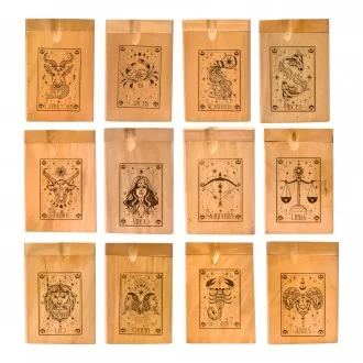 3" Heavenly Signs Wooden Dugouts for Every Zodiac - Set of 12 [ZDS12]