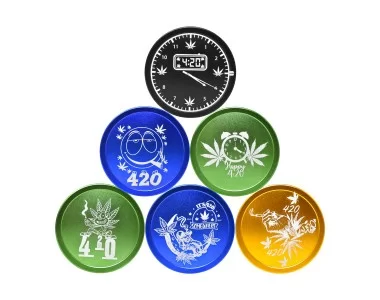 62mm Assorted Color Premium 420-Themed Herb Grinders