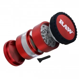 RAW - 4 Piece Life Grinder Clear View - Red