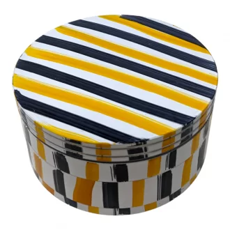 100mm Assorted Color Stripe Design 4 Parts Grinder - [JIG018]