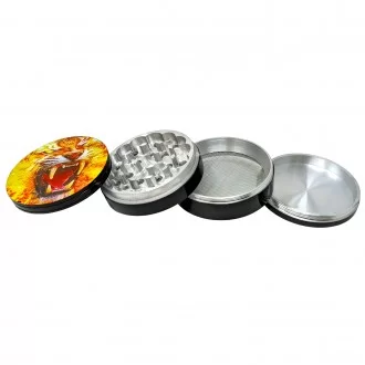 80mm 4 Parts Tiger Flame Growl Print Grinder [JIG034]